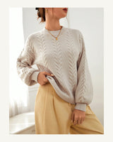 Women's Long Sleeve Jumper in Apricot - original-tratada