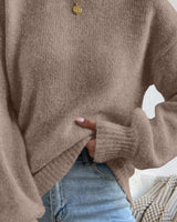 Women's Long Sleeve Jumper in Brown - detalhe