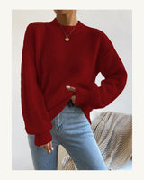 Women's Long Sleeve Jumper in Burgundy 2 - original-tratada