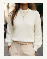 Women's Long Sleeve Jumper in White - original-tratada