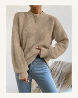 Women's Long Sleeve Jumper - Dusty Pink in Mocha Brown - original-tratada