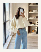 Women's Long Sleeve Jumper in Beige - original-tratada