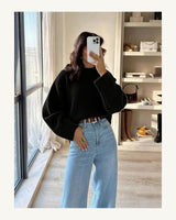 Women's Long Sleeve Jumper in Black - original-tratada