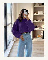 Women's Long Sleeve Jumper in Bold Plum - original-tratada