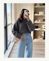 Women's Long Sleeve Jumper in Dark Grey - original-tratada