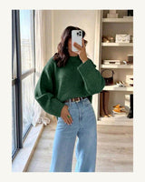 Women's Long Sleeve Jumper in Floral Dark Green - original-tratada