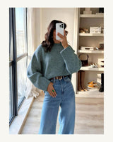 Women's Long Sleeve Jumper in Green - original-tratada