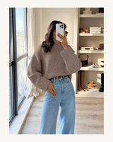 Women's Long Sleeve Jumper in Light Khaki - original-tratada