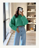 Women's Long Sleeve Jumper in Mint Green - original-tratada