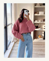 Women's Long Sleeve Jumper - Coral Red in Coral Red - original-tratada