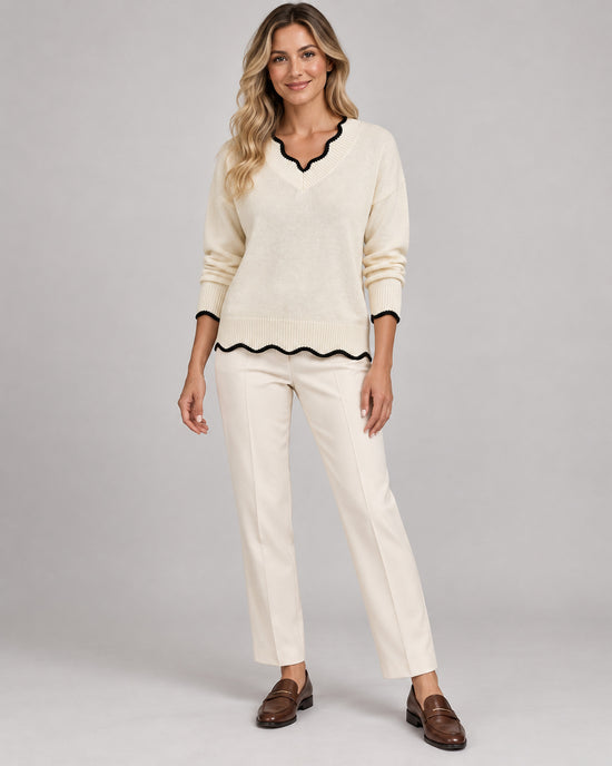 Women's Long Sleeve Jumper in Apricot on a neutral background
