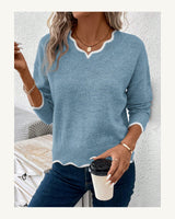 Women's Long Sleeve Jumper in Teal Blue - original-tratada
