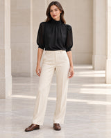 Women's Shirt in Black styled with neutral pieces