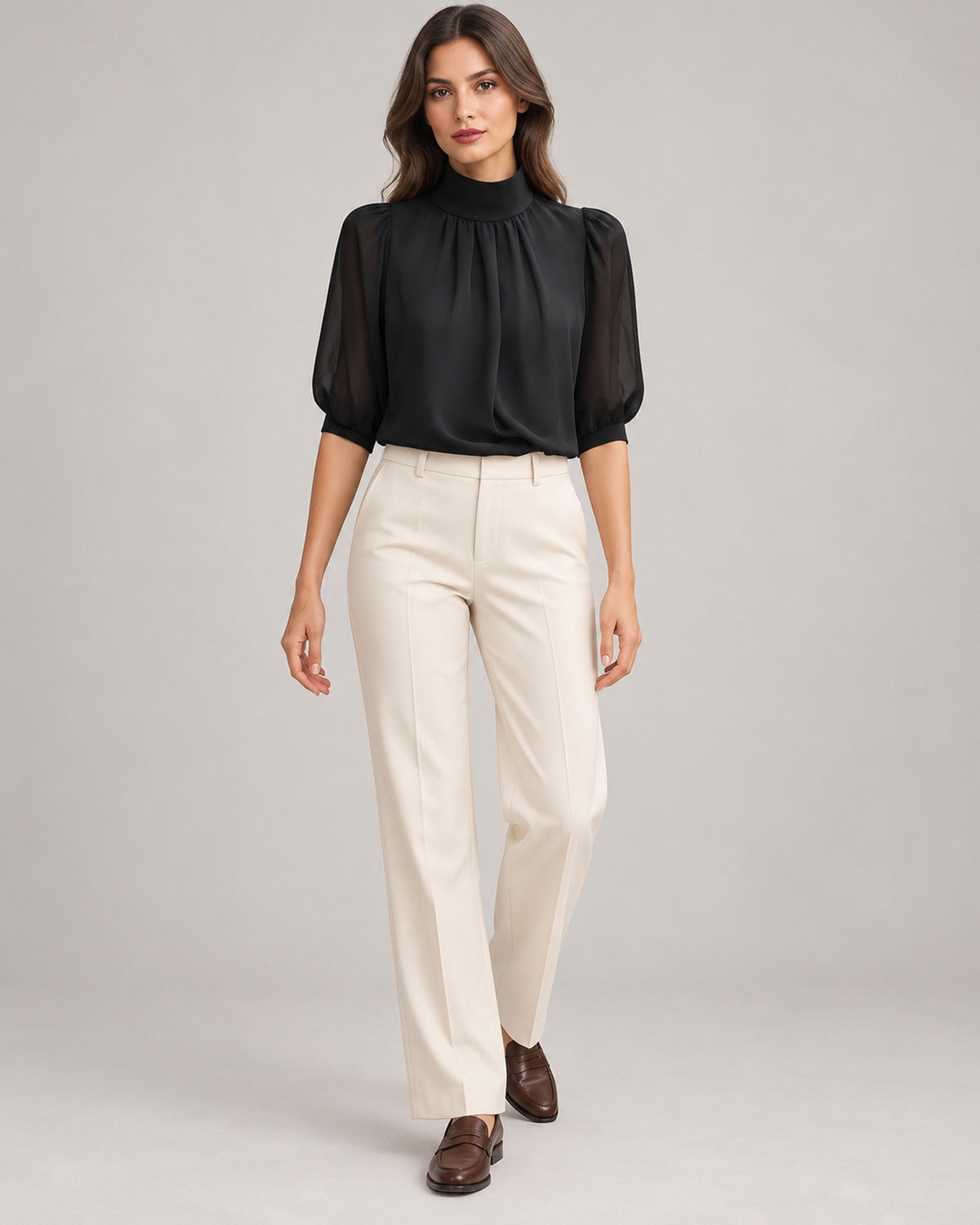 Women's Shirt in Black on a neutral background