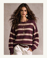 Women's Crew Neck Jumper in Multicolor 2 - original-tratada