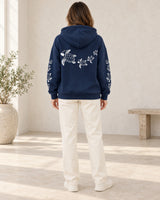 Women's Sweatshirt in Navy Blue styled with neutral pieces