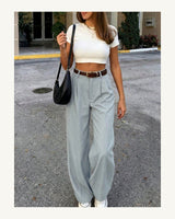 Women's Trousers in Baby Blue - original-tratada