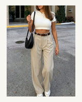 Women's Trousers in Khaki - original-tratada