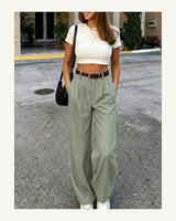 Women's Trousers in Mint Green - original-tratada