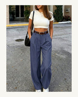 Women's Trousers in Navy Blue - original-tratada