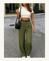 Women's Trousers in Olive Green - original-tratada