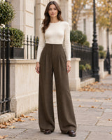 Women's Trousers in Brown styled on a London autumn street