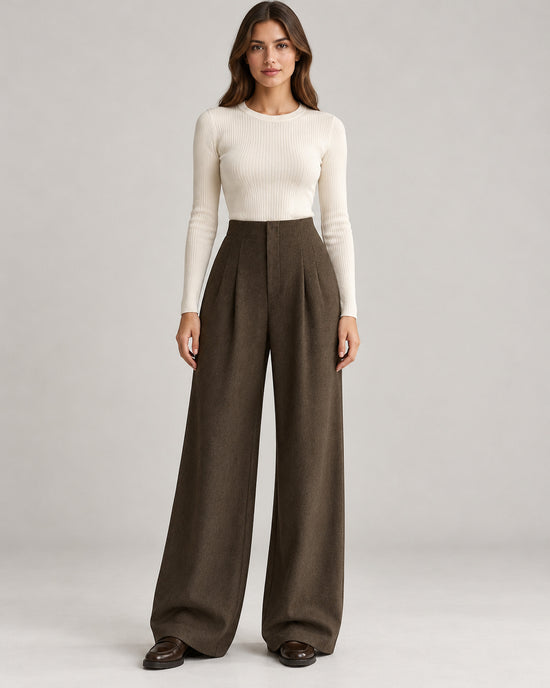 Women's Trousers in Brown on a neutral background
