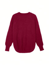 women s long sleeve jumper 2fc606 in Burgundy