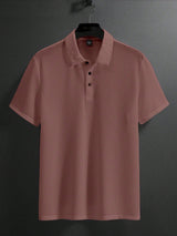 men s short sleeve polo shirt 752b3e in Rust Brown