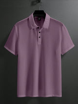 men s short sleeve polo shirt 752b3e in Purple