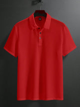 men s short sleeve polo shirt 752b3e in Red
