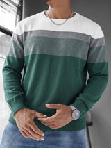men s colourblock long sleeve crew neck jumper 7f4765 in Dark Green