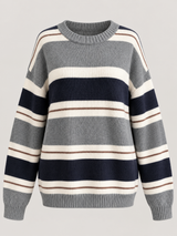 women s striped long sleeve crew neck jumper 3658ea in Multicolor 6