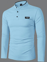 men s long sleeve polo shirt 4eec6b in Baby Blue