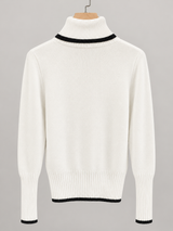women s high neck jumper 25b013 1 in White 2
