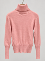 women s high neck jumper 25b013 2 in Coral Pink