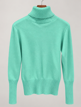 women s high neck jumper 25b013 2 in Mint Blue