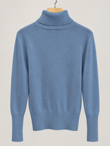 women s high neck jumper 25b013 2 in Dusty Blue