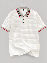 men s checked short sleeve polo shirt 81c811 1 in White 2