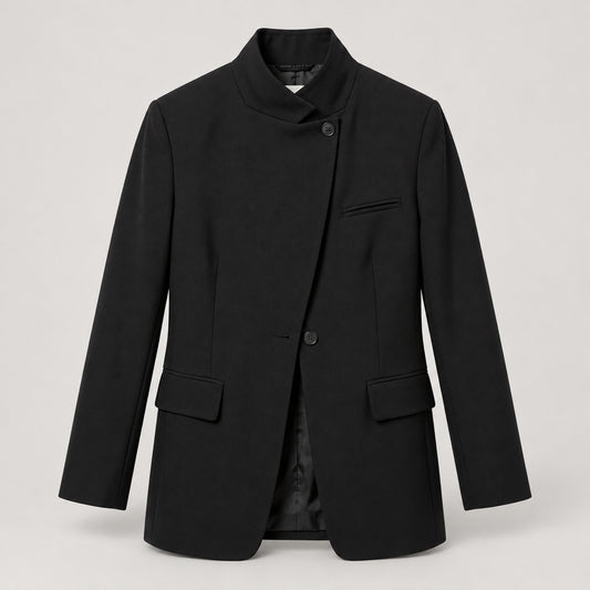 Blazer for women with a fitted cut and asymmetric detailing — Black