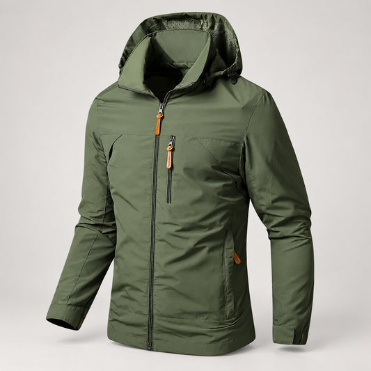 Jacket for men with a relaxed fit and a hood — Army Green
